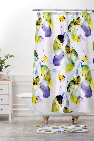 CayenaBlanca Orchid 3 Shower Curtain And Mat