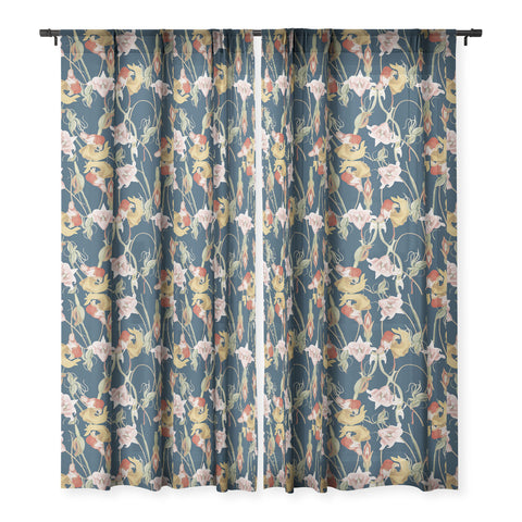 CayenaBlanca Orchid Dance Sheer Window Curtain