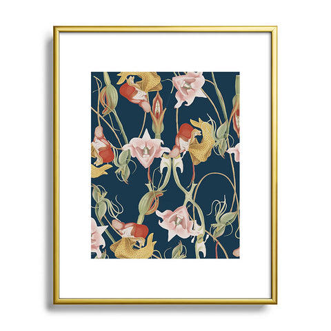 CayenaBlanca Orchid Dance Metal Framed Art Print