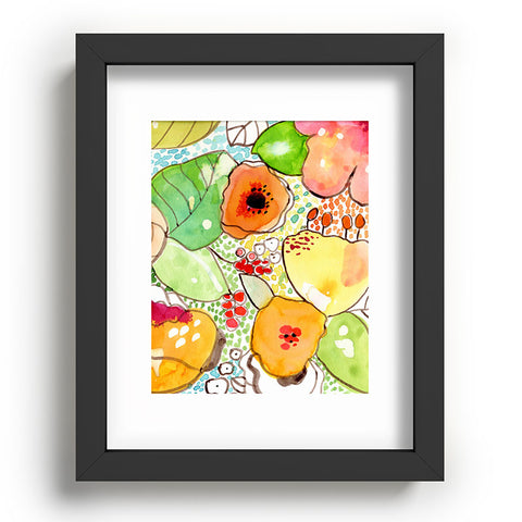 CayenaBlanca Organic Flowers Recessed Framing Rectangle