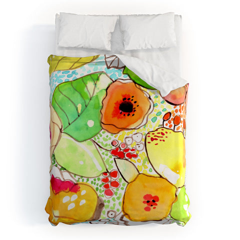 CayenaBlanca Organic Flowers Duvet Cover