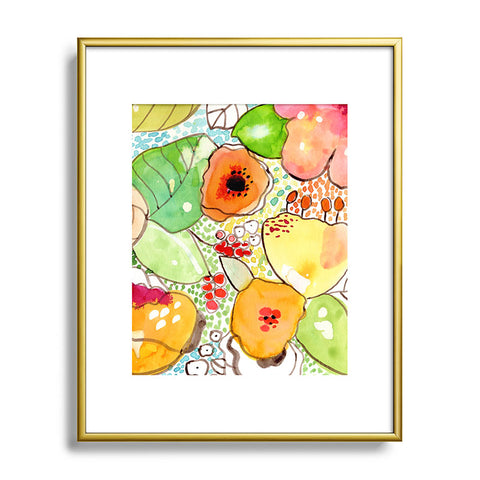 CayenaBlanca Organic Flowers Metal Framed Art Print