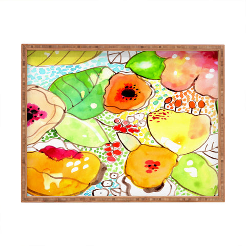 CayenaBlanca Organic Flowers Rectangular Tray