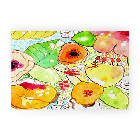 CayenaBlanca Organic Flowers Welcome Mat