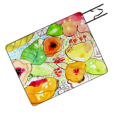 CayenaBlanca Organic Flowers Picnic Blanket