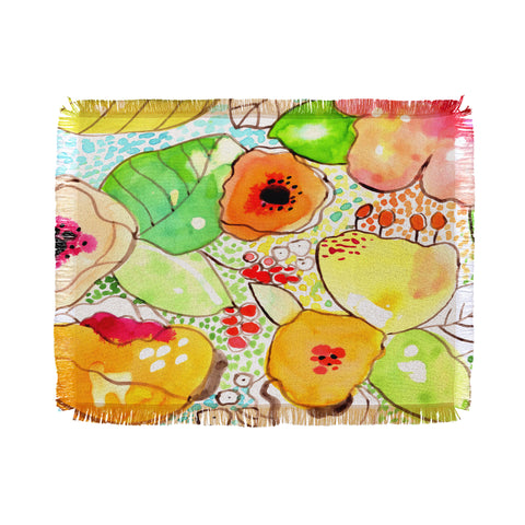 CayenaBlanca Organic Flowers Throw Blanket