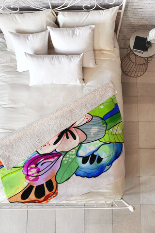 CayenaBlanca Organic Poetry Vol I Fleece Throw Blanket