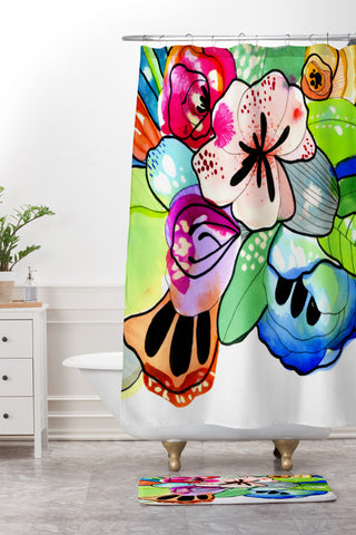 CayenaBlanca Organic Poetry Vol I Shower Curtain And Mat