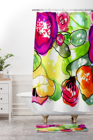 CayenaBlanca Organic Poetry Vol II Shower Curtain And Mat