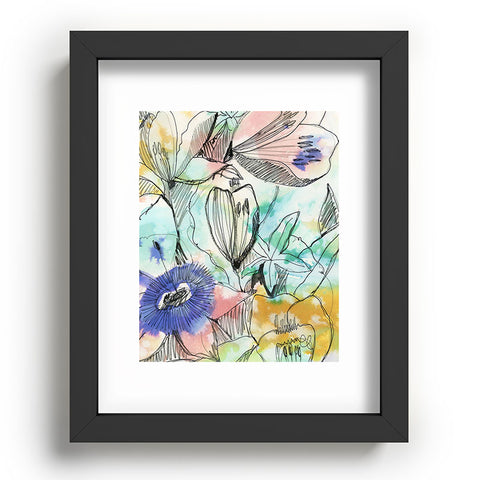 CayenaBlanca Pastels Flowers Recessed Framing Rectangle
