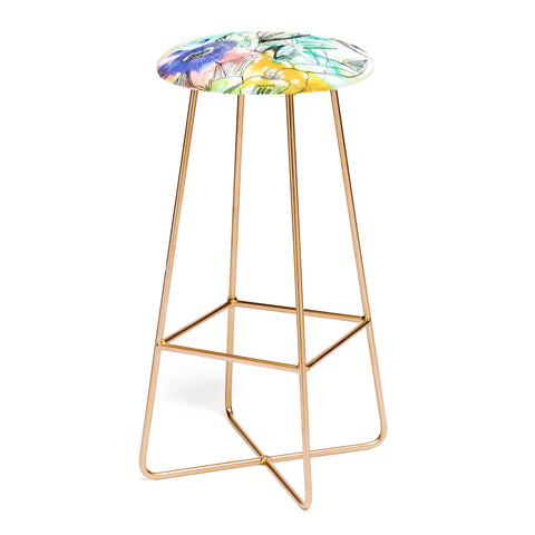CayenaBlanca Pastels Flowers Bar Stool