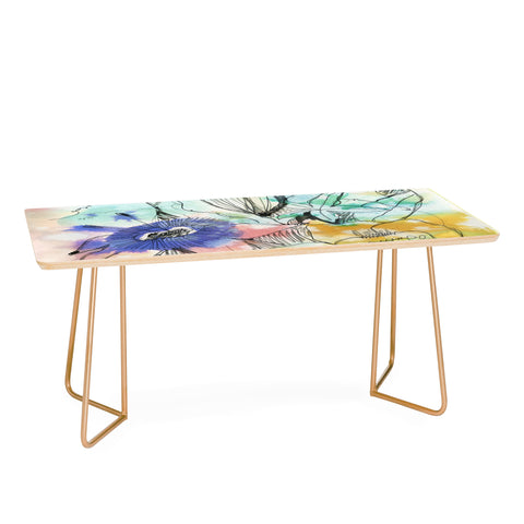 CayenaBlanca Pastels Flowers Coffee Table