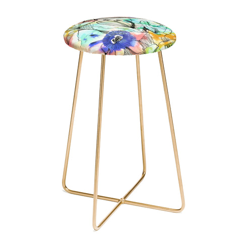 CayenaBlanca Pastels Flowers Counter Stool