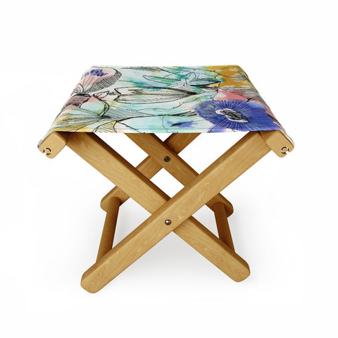 CayenaBlanca Pastels Flowers Folding Stool
