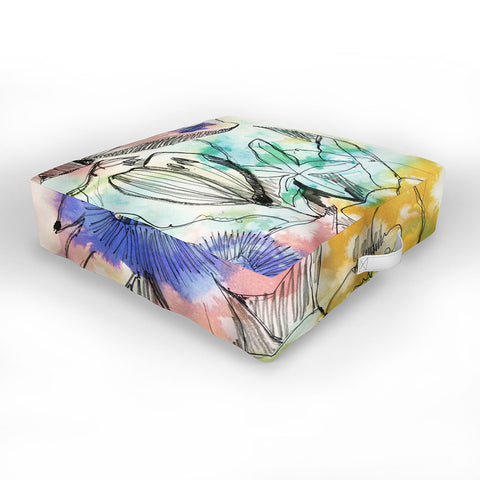 CayenaBlanca Pastels Flowers Outdoor Floor Cushion