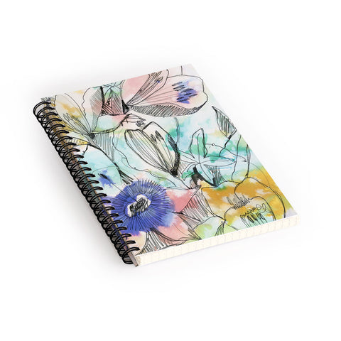 CayenaBlanca Pastels Flowers Spiral Notebook