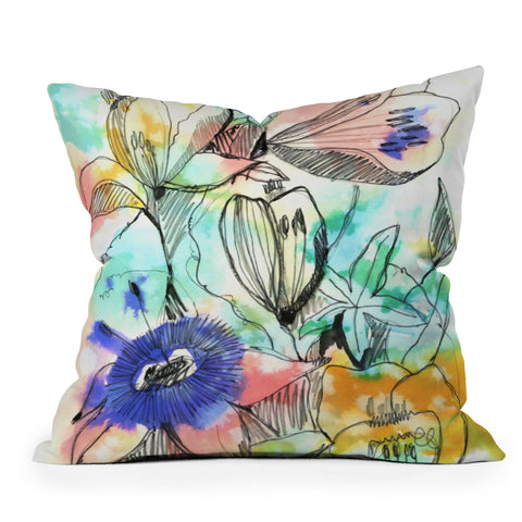 CayenaBlanca Pastels Flowers Throw Pillow