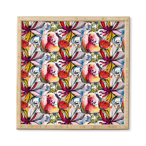CayenaBlanca Pattern Flowers Framed Wall Art