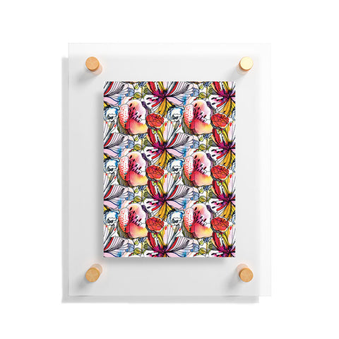 CayenaBlanca Pattern Flowers Floating Acrylic Print
