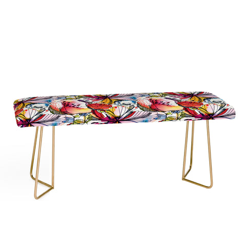 CayenaBlanca Pattern Flowers Bench
