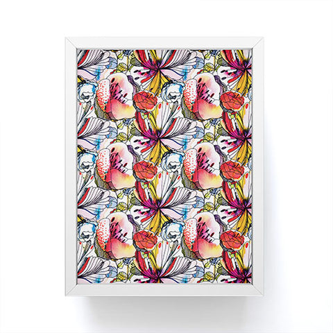 CayenaBlanca Pattern Flowers Framed Mini Art Print