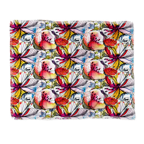 CayenaBlanca Pattern Flowers Throw Blanket