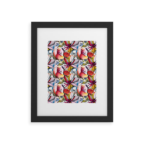 CayenaBlanca Pattern Flowers Framed Art Print