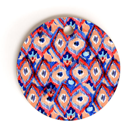 CayenaBlanca Peacock Texture Cutting Board Round