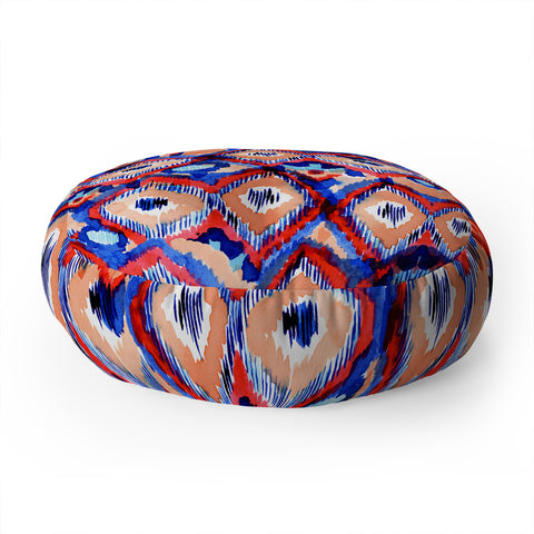 CayenaBlanca Peacock Texture Floor Pillow Round