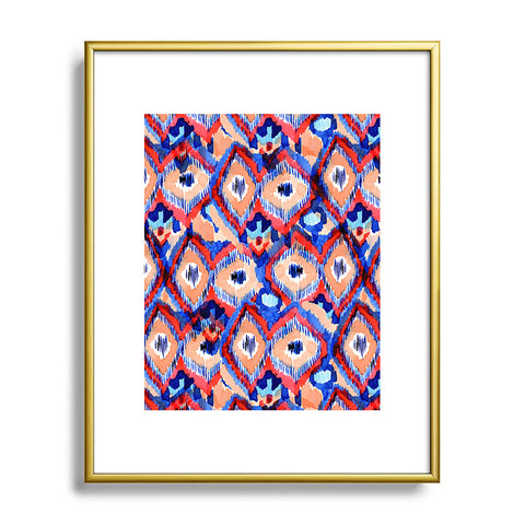 CayenaBlanca Peacock Texture Metal Framed Art Print