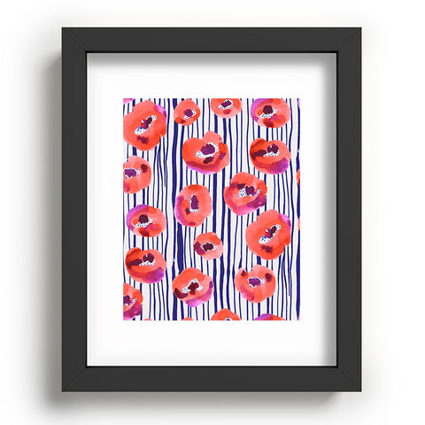 CayenaBlanca Peonies and stripes Recessed Framing Rectangle