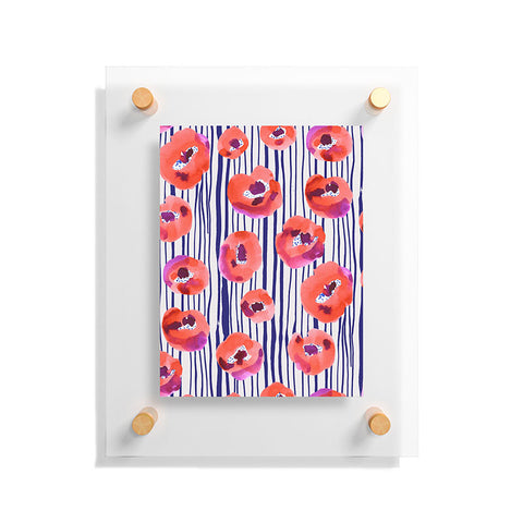CayenaBlanca Peonies and stripes Floating Acrylic Print