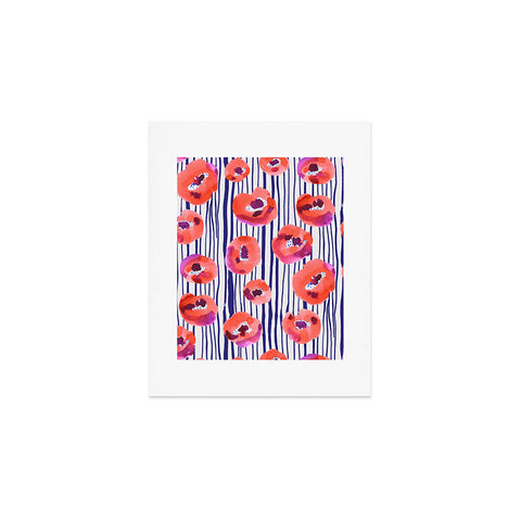 CayenaBlanca Peonies and stripes Art Print