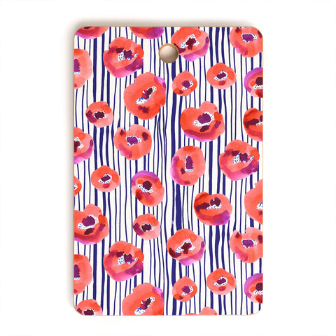 CayenaBlanca Peonies and stripes Cutting Board Rectangle