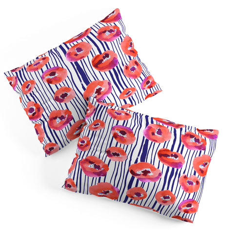 CayenaBlanca Peonies and stripes Pillow Shams