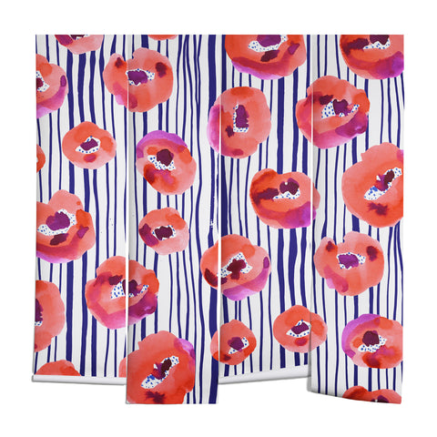 CayenaBlanca Peonies and stripes Wall Mural