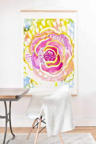 CayenaBlanca Pink Sunflower Art Print And Hanger
