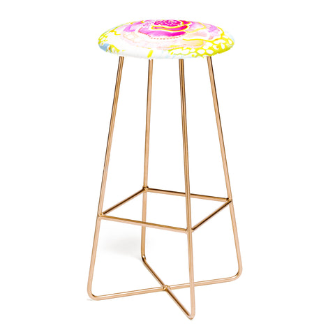 CayenaBlanca Pink Sunflower Bar Stool