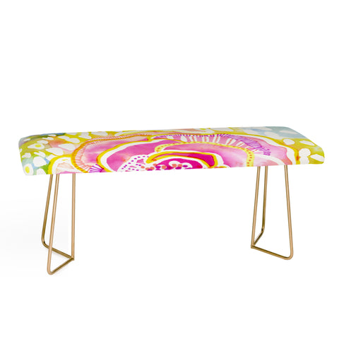 CayenaBlanca Pink Sunflower Bench