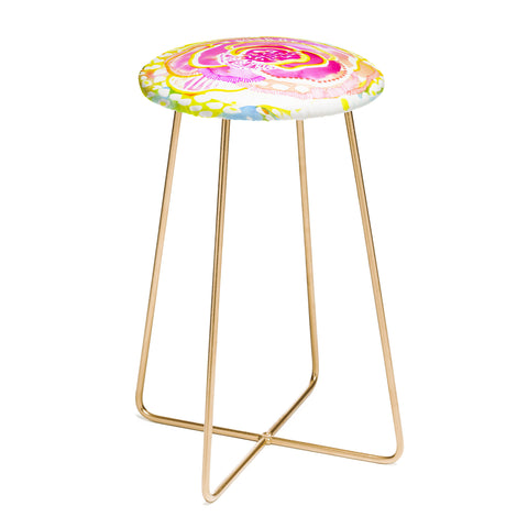 CayenaBlanca Pink Sunflower Counter Stool