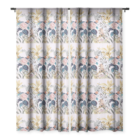 CayenaBlanca Romantic Botanicals Sheer Window Curtain