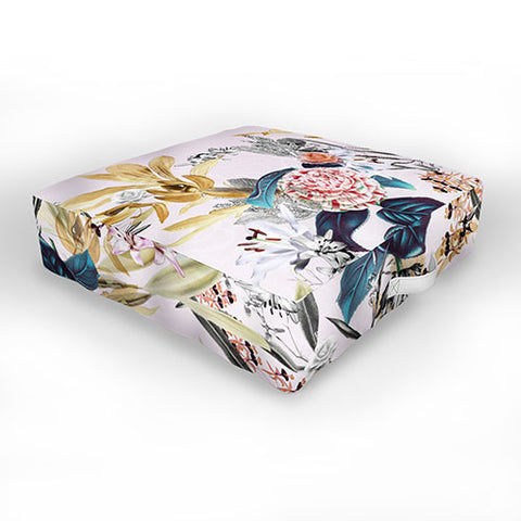 CayenaBlanca Romantic Botanicals Outdoor Floor Cushion