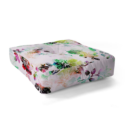 CayenaBlanca Romantic Flowers Floor Pillow Square