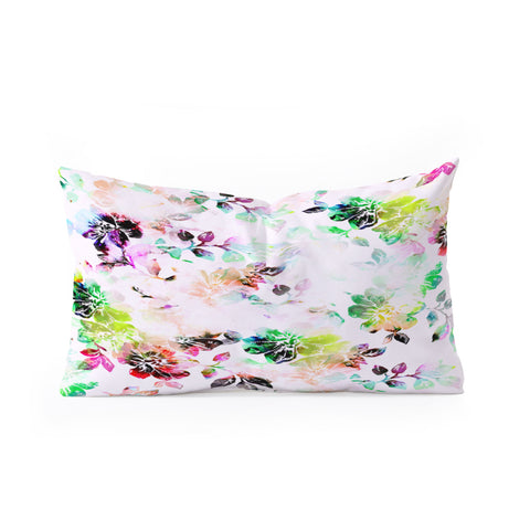 CayenaBlanca Romantic Flowers Oblong Throw Pillow