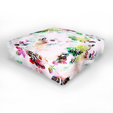CayenaBlanca Romantic Flowers Outdoor Floor Cushion