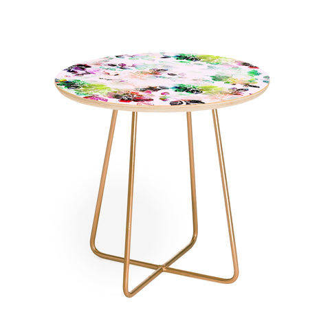 CayenaBlanca Romantic Flowers Round Side Table