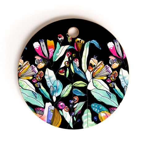 CayenaBlanca Spring WildFlowers Cutting Board Round