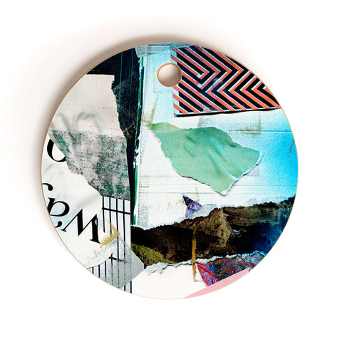 CayenaBlanca Street Collage Cutting Board Round