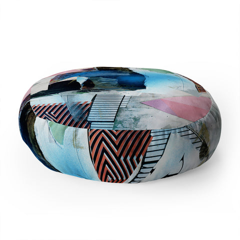 CayenaBlanca Street Collage Floor Pillow Round