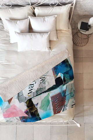 CayenaBlanca Street Collage Fleece Throw Blanket